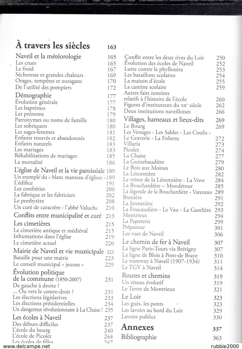 NAVEIL PAGES D HISTOIRE 2009 LILIANE ET CLAUDE BONIN HISTORIQUE ILLUSTRE DE LA COMMUNE DU LOIR ET CHER - Centre - Val De Loire