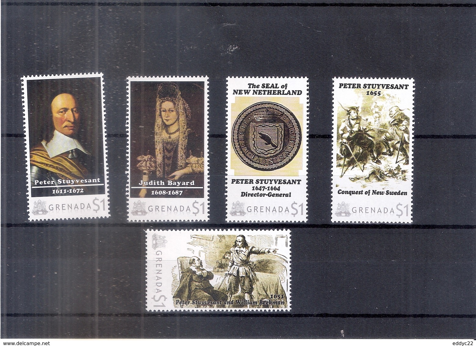 Peter Stuyvesant Gouvernor Of New-Nederland - Grenada 2000 - Complete Set ( To See) - Onafhankelijkheid USA