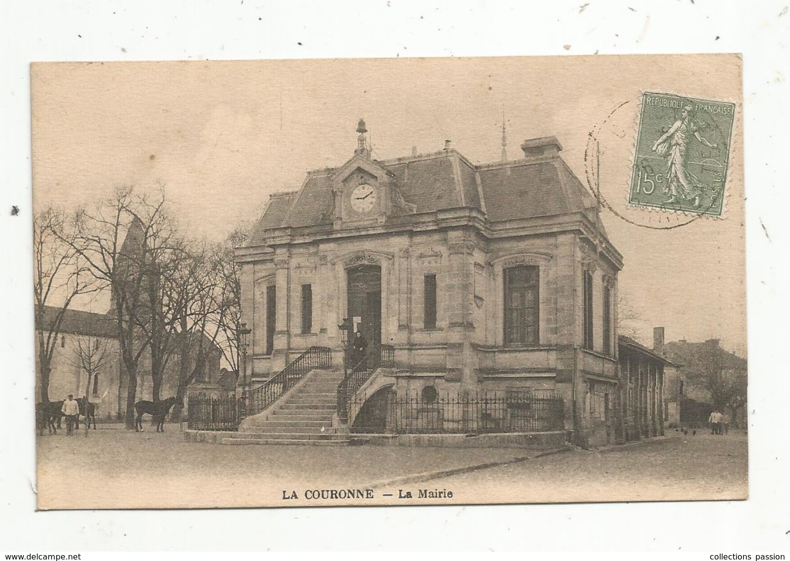 Cp , 16 , LA COURONNE , La Mairie , Voyagée 1924 - Other & Unclassified