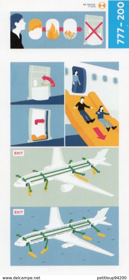 CONSIGNES DE SECURITE / SAFETY CARD  *Boeing B777-200 AIR FRANCE - Safety Cards