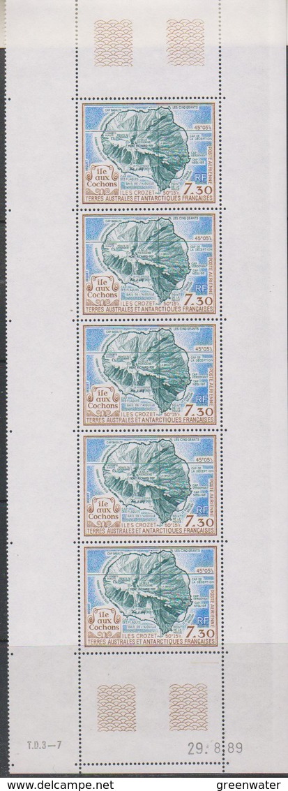 TAAF 1990 Ile Aux Cochons 1v Strip Of 5 (printing Date) ** Mnh (F7232) - Luchtpost