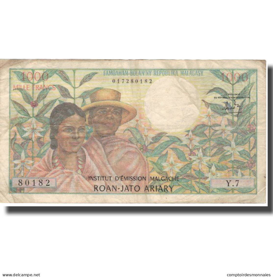 Billet, Madagascar, 1000 Francs = 200 Ariary, 1966, 1966, KM:59a, TB+ - Madagascar