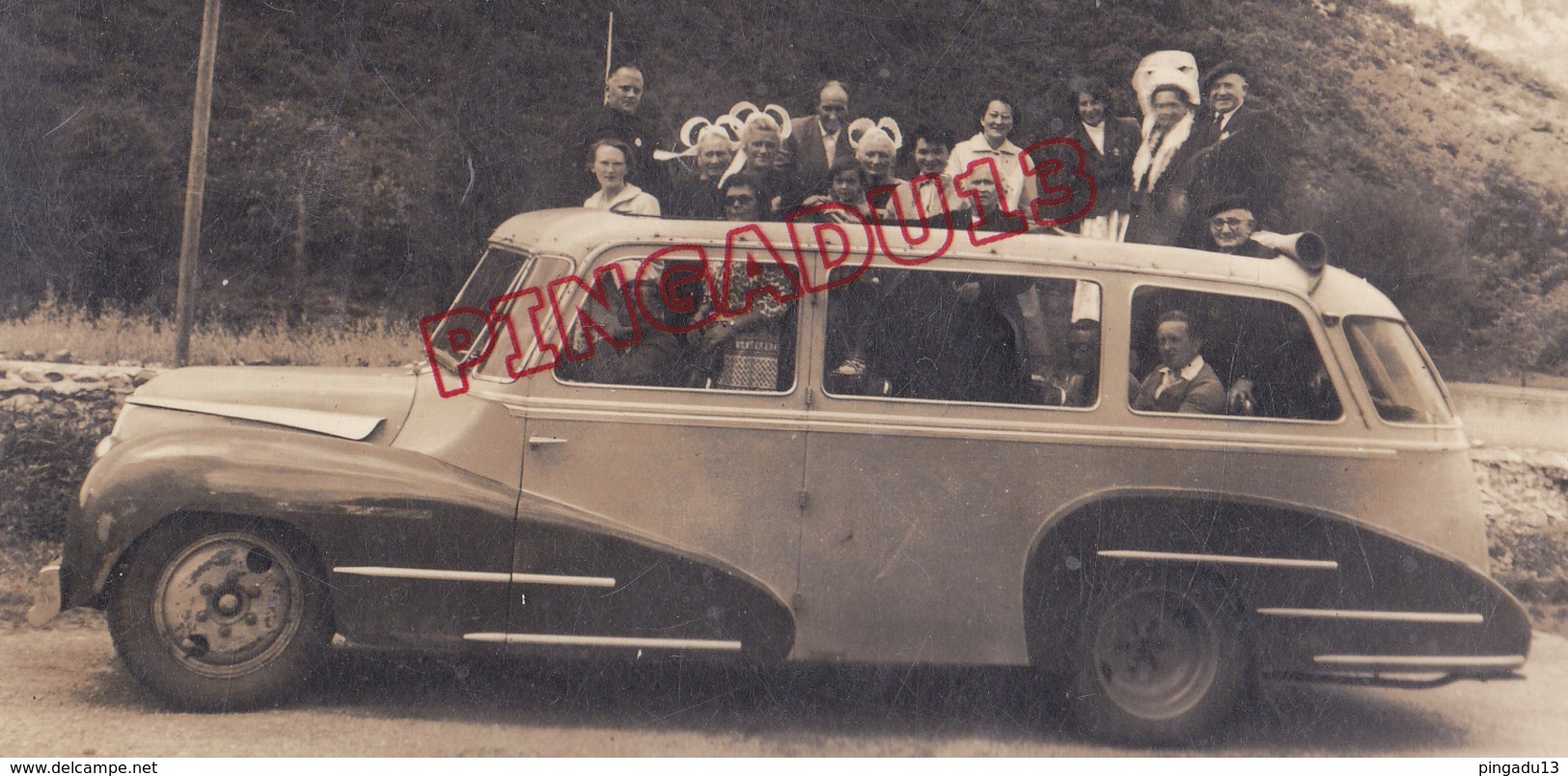 Au Plus Rapide Autocar Lourdes 1956 Pèlerinage Breton Bretagne Quimperlé Finistère Beau Format - Automobiles