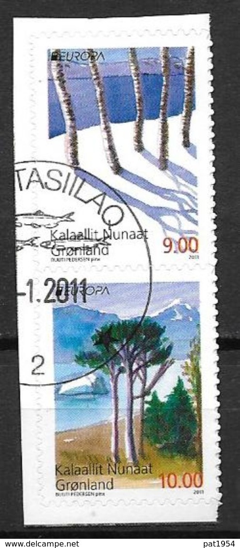 Groënland 2011, N° 560/561 Adhésifs Oblitérés Europa Forêts - Used Stamps