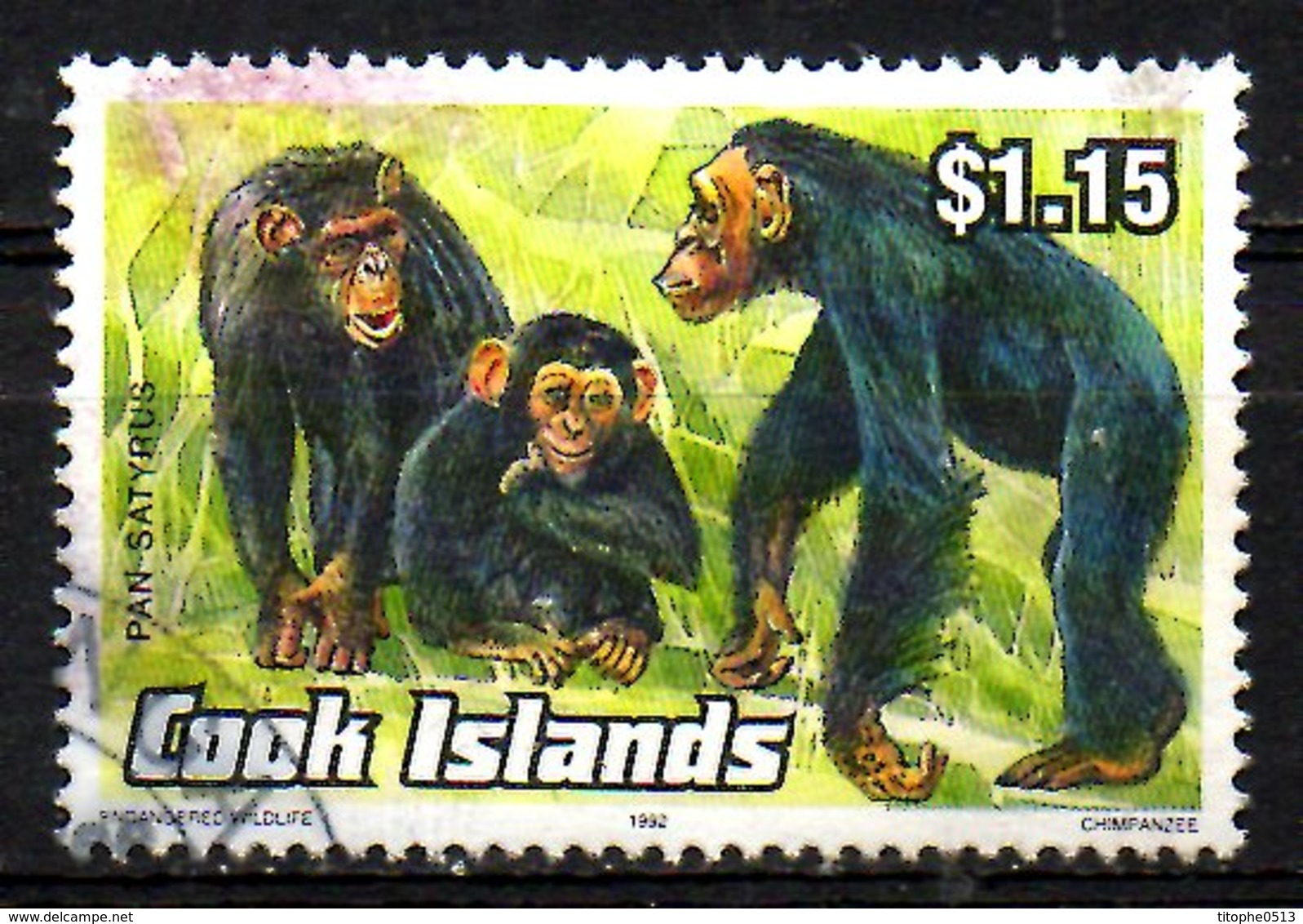 CCOK. N°1037 De 1992 Oblitéré. Chimpanzé. - Chimpanzees