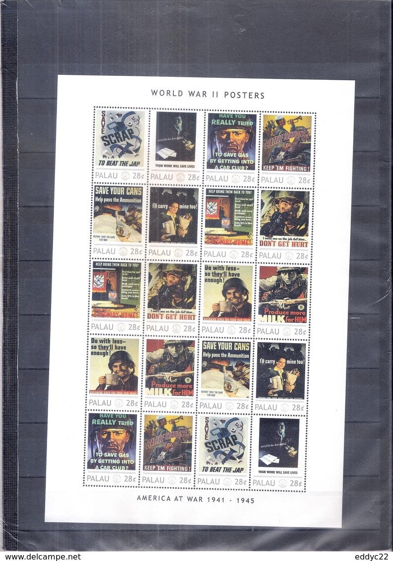 World War II - Propaganda Posters - Palau 2011 - Sheet - XX/MNH ( To See) - Guerre Mondiale (Seconde)