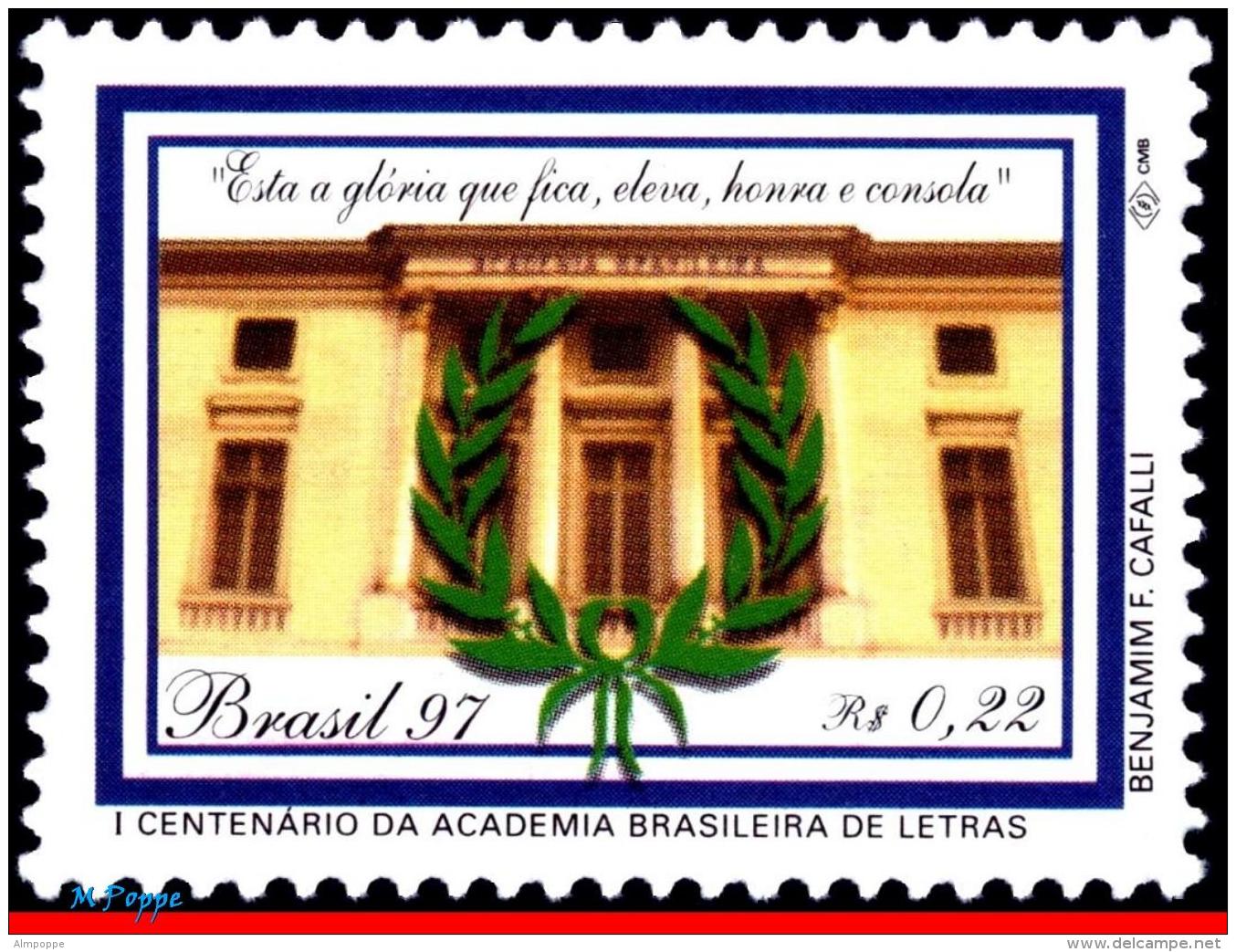 Ref. BR-2643 BRAZIL 1997 ARCHITECTURE, ACADEMY OF LITERATURE,, CENT., MI# 2764, MNH 1V Sc# 2643 - Other & Unclassified