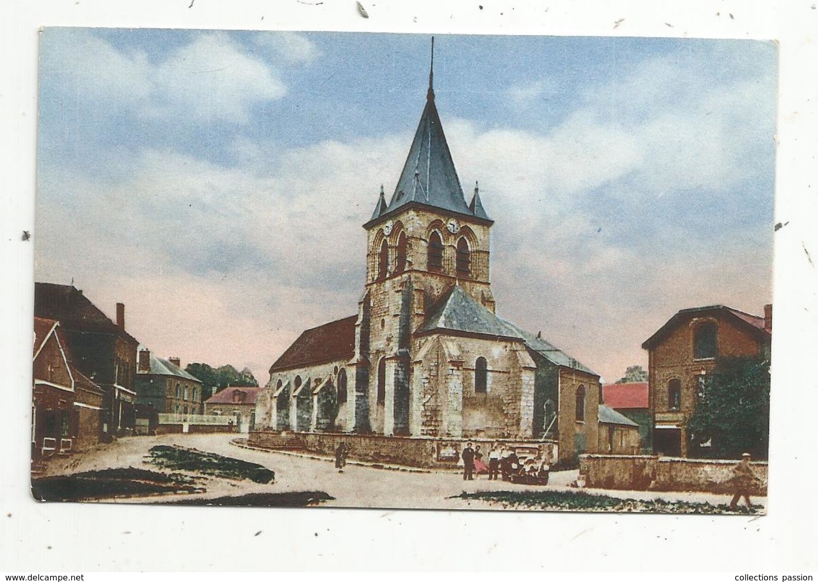 Cp , 60 , SAINTE GENEVIEVE , L'église , écrite 1954 , Ed. Combier - Sainte-Geneviève