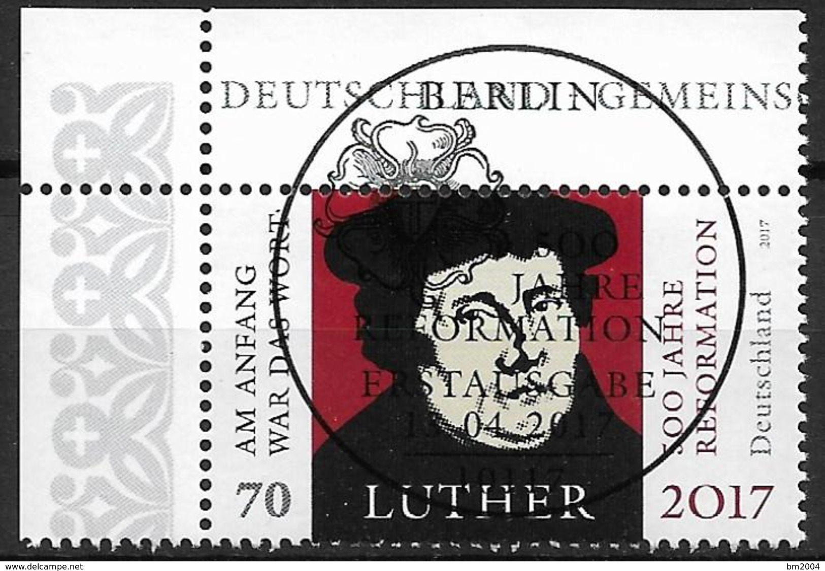 2017 Allem. Fed. Germany , Deutschland  Mi. 3300 FD-used Berlin EOL 500. Jahrestag Der Reformation - Gebraucht