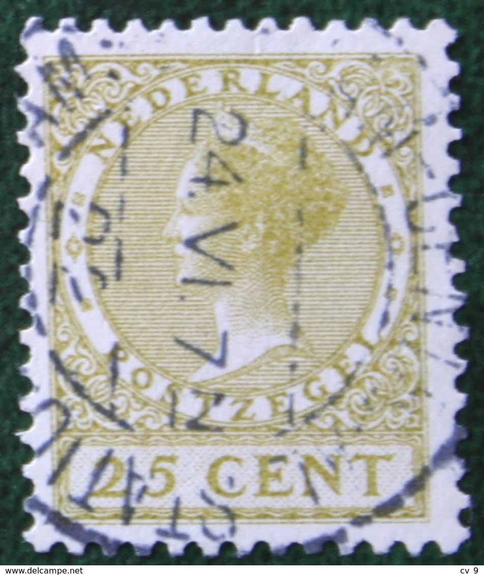 25 Ct Wilhelmina No Watermark NVPH 157 (Mi 158 A) 1924 -1925 1926 Gestempeld / USED NEDERLAND / NIEDERLANDE - Used Stamps