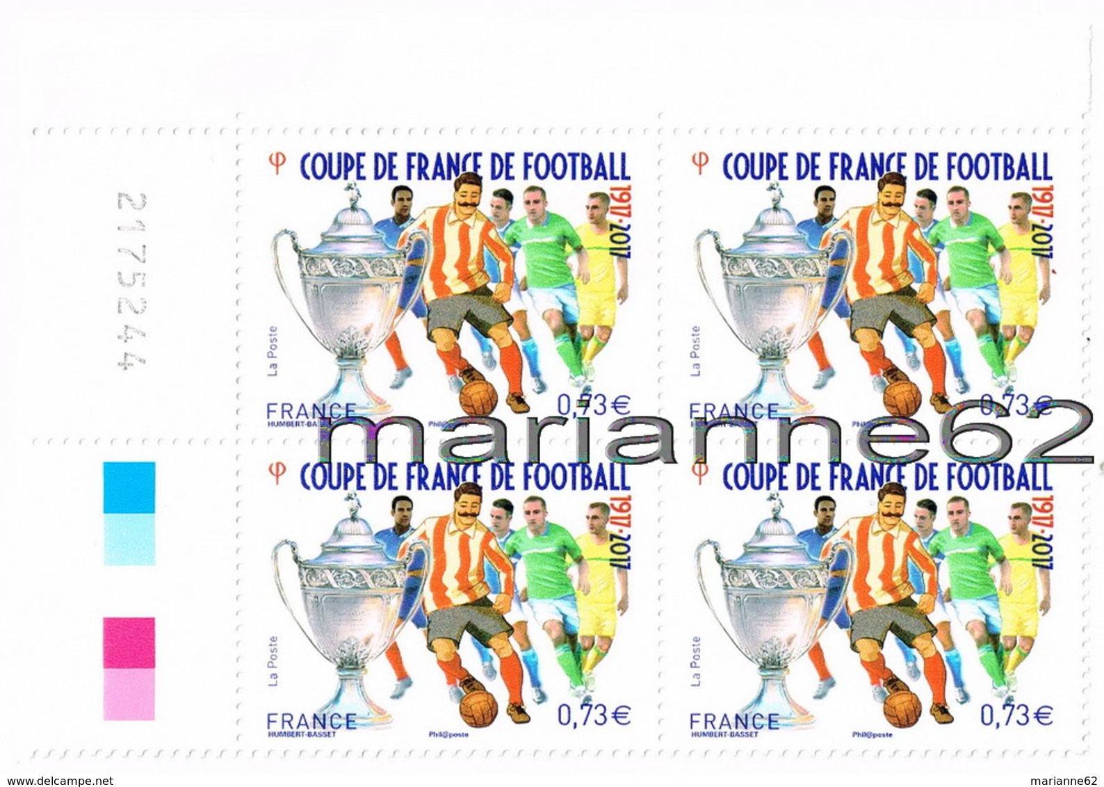 France 2017 TP*4 Coin " Coupe De France De Football 1917-2017 " 2175244 - 2010-2019