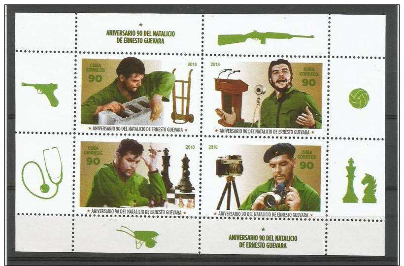 Cuba 2018 90th Anniversary Of Ernesto Che Guevara&acute;s Birthdate (Chess, Tobacco, Radio, Photographer, Medicine) M/S  - Other & Unclassified