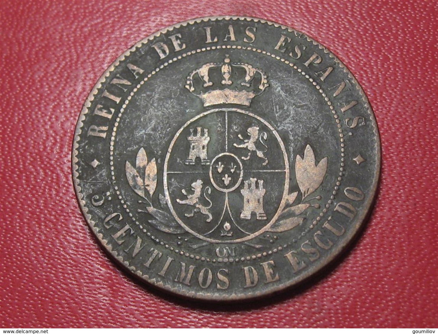 Espagne - 5 Centimos De Escudo 1868 OM 2954 - Eerste Muntslagen