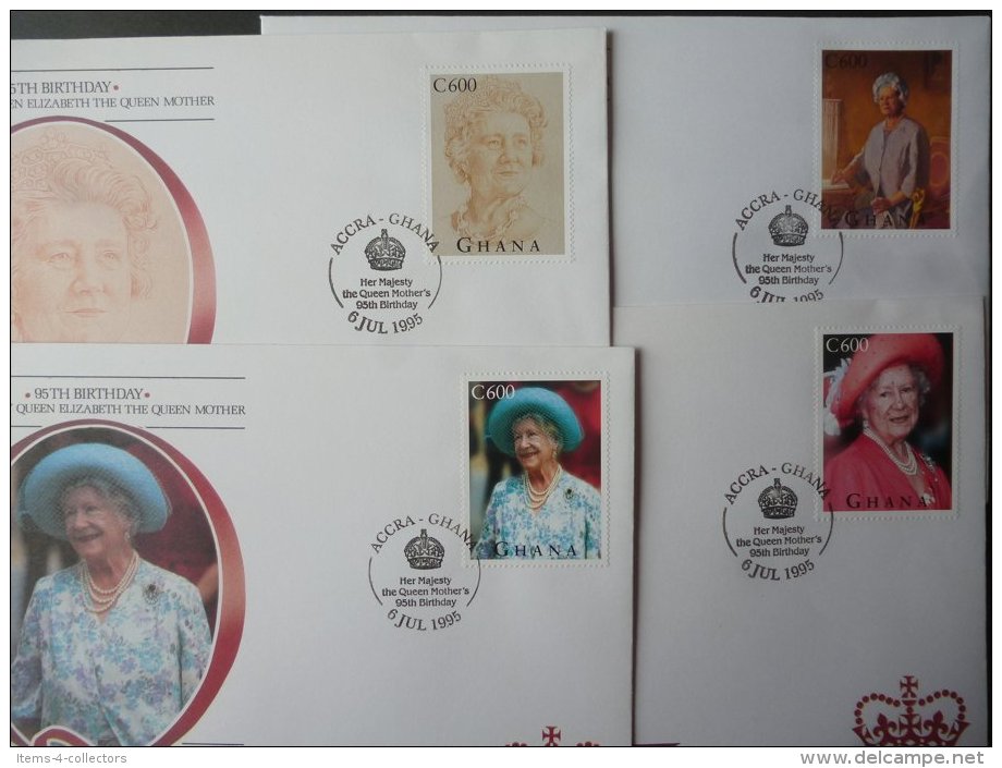 GHANA QUEEN MOTHER 95TH BIRTHDAY FDC [4] - Ghana (1957-...)