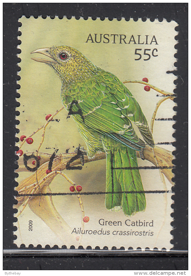 Australia 2009 Used Scott #3148 55c Green Catbird - Usados