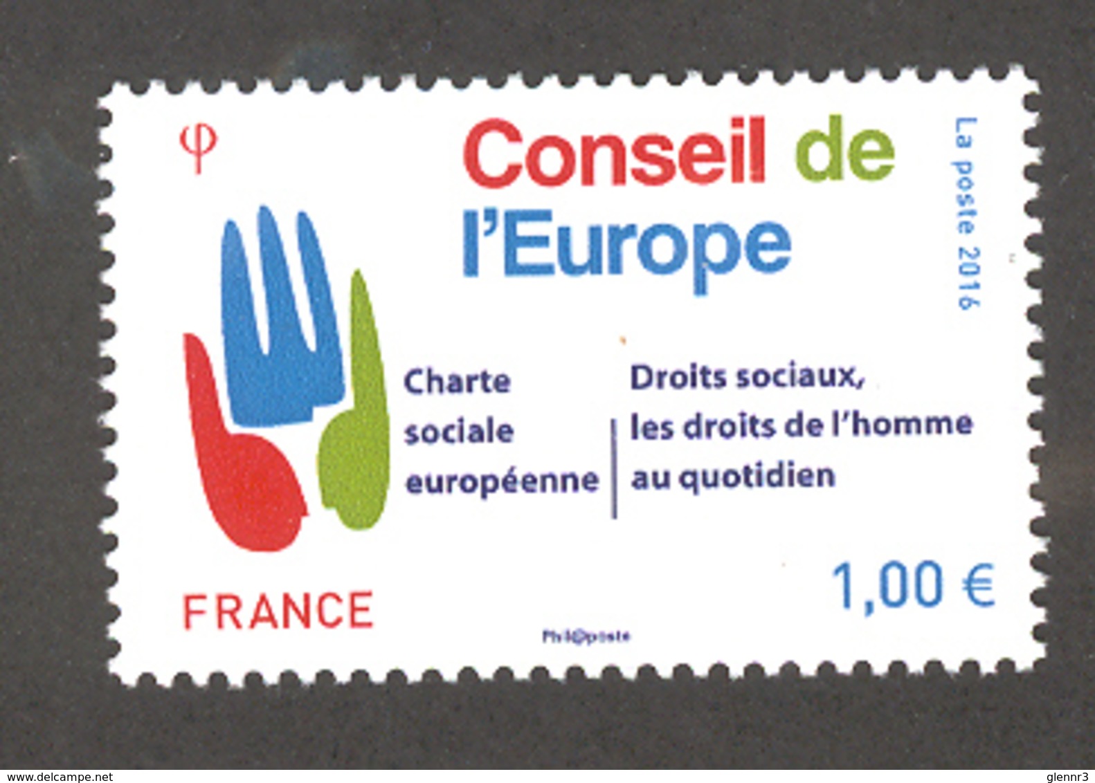 FRANCE 2016 Council Of Europe, Scott # 1O75 MNH - Unused Stamps