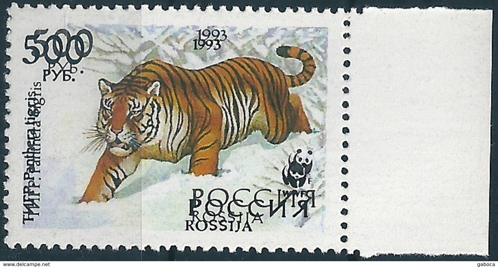 B1990 Russia Fauna Wild Animal Mammal Tiger (500 Rubel) Organization WWF Nature Protection ERROR - Big Cats (cats Of Prey)