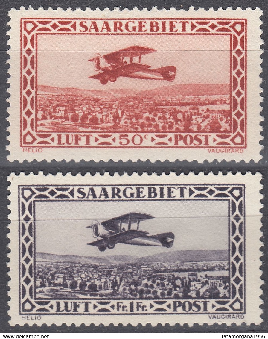 SAAR - SARRE - 1928 - Serie Completa Nuova Senza Gomma: Yvert Posta Aerea 1/2, 2 Valori, Come Da Immagine - Posta Aerea