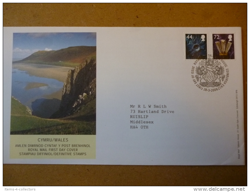 GREAT BRITAIN [GB] SG NI099 &amp; NI101 DEFINITIVE STAMPS WALES (2006)  FDC  EDINGBURGH - 2001-2010 Decimal Issues