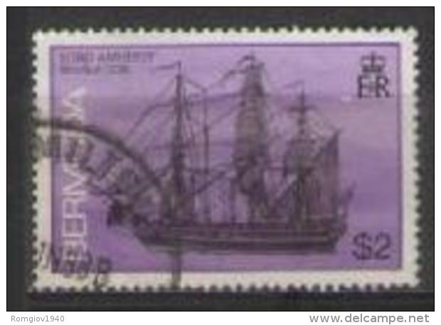 COLONIE INGLESI BERMUDE   1986 SERIE ORDINARIA NAVI YVERT. 480 USATO VF - Bermuda