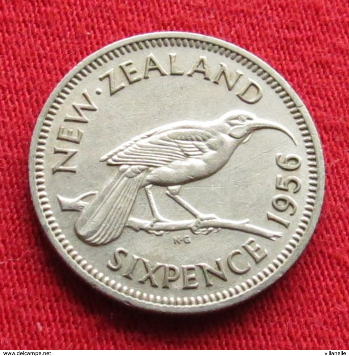 New Zealand 6 Pence 1956 KM# 26.2 *V2 Nova Zelandia Nuova Zelanda Nouvelle Zelande - Nouvelle-Zélande