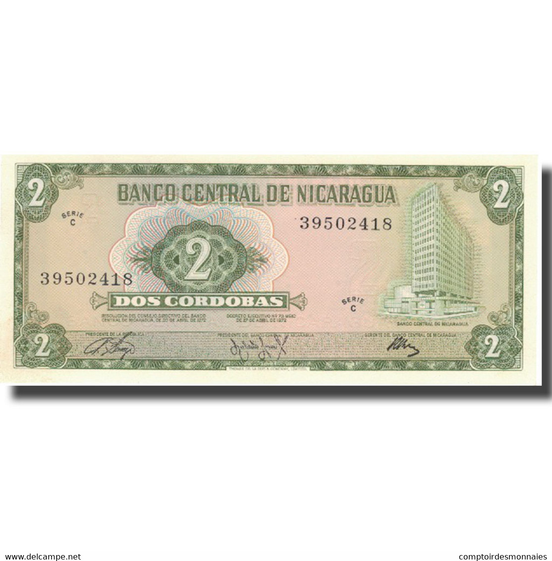 Billet, Nicaragua, 2 Cordobas, 1970, 1970, KM:121a, SPL+ - Nicaragua