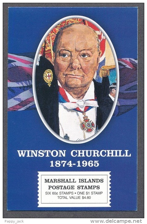 MARSHALL Islands CHURCHILL Booklet Issue -6 Singles & Mini Sheet MNH - Sir Winston Churchill