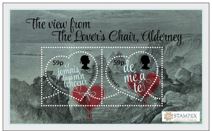 H01 Alderney 2018 Stampex Valentine Hearts MNH Postfrisch - Alderney