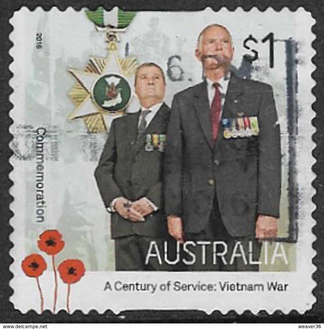 Australia 2016 Vietnam War $1 Type 5 Self Adhesive Good/fine Used [37/31130/ND] - Used Stamps
