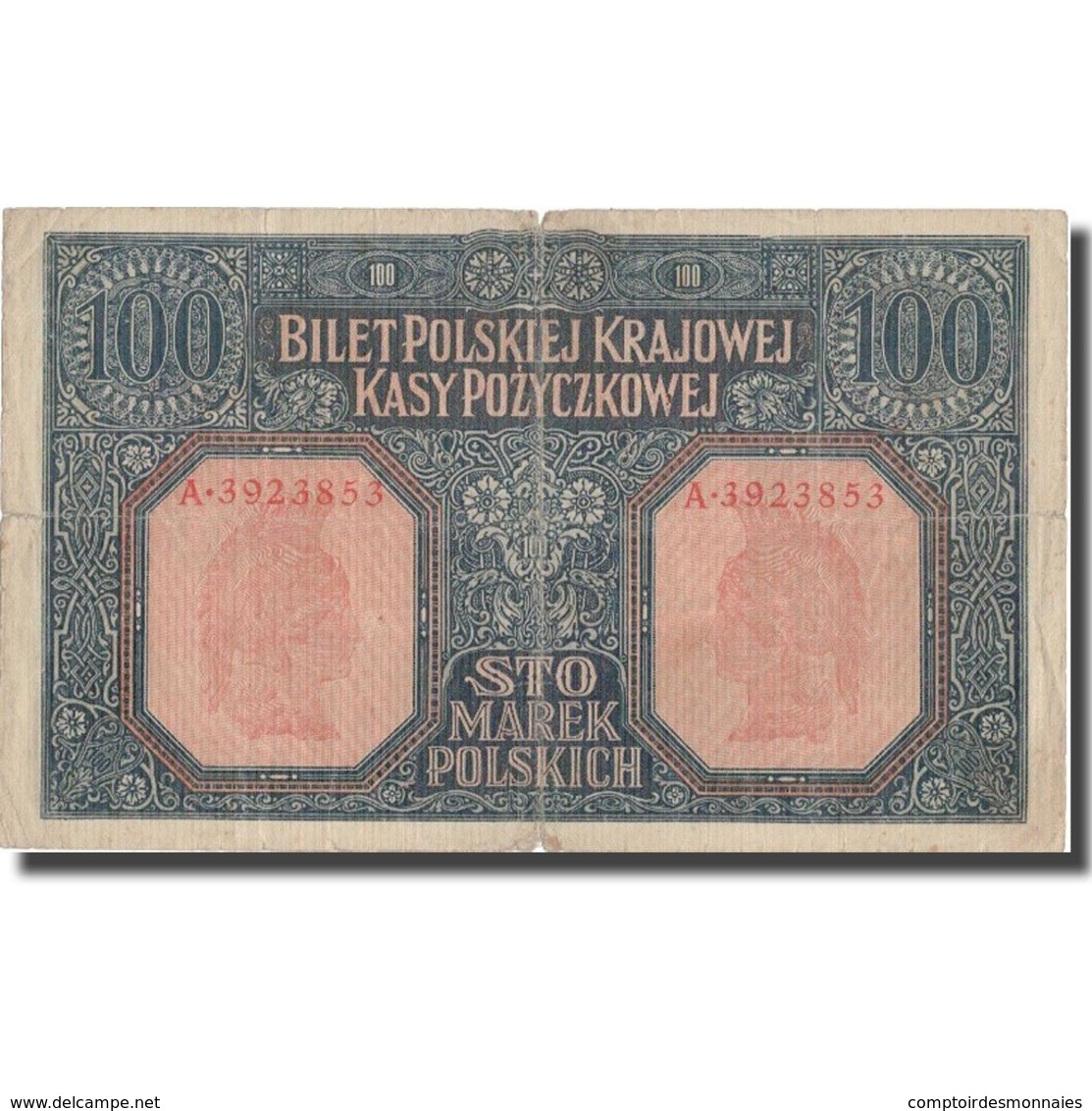 Billet, Pologne, 100 Marek, 1916, 1916, KM:6b, TB+ - Pologne