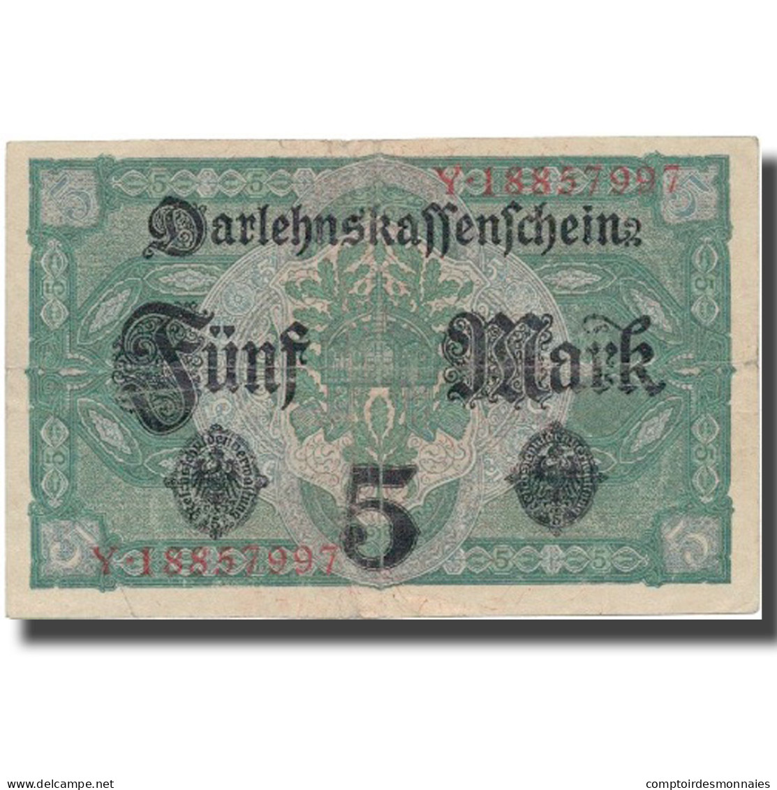 Billet, Allemagne, 5 Mark, 1917, 1917, KM:56b, TB+ - 5 Mark