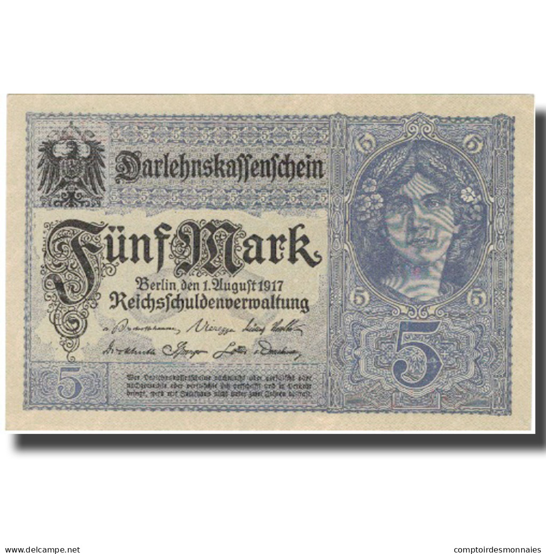 Billet, Allemagne, 5 Mark, 1917, 1917, KM:56b, SPL+ - 5 Mark