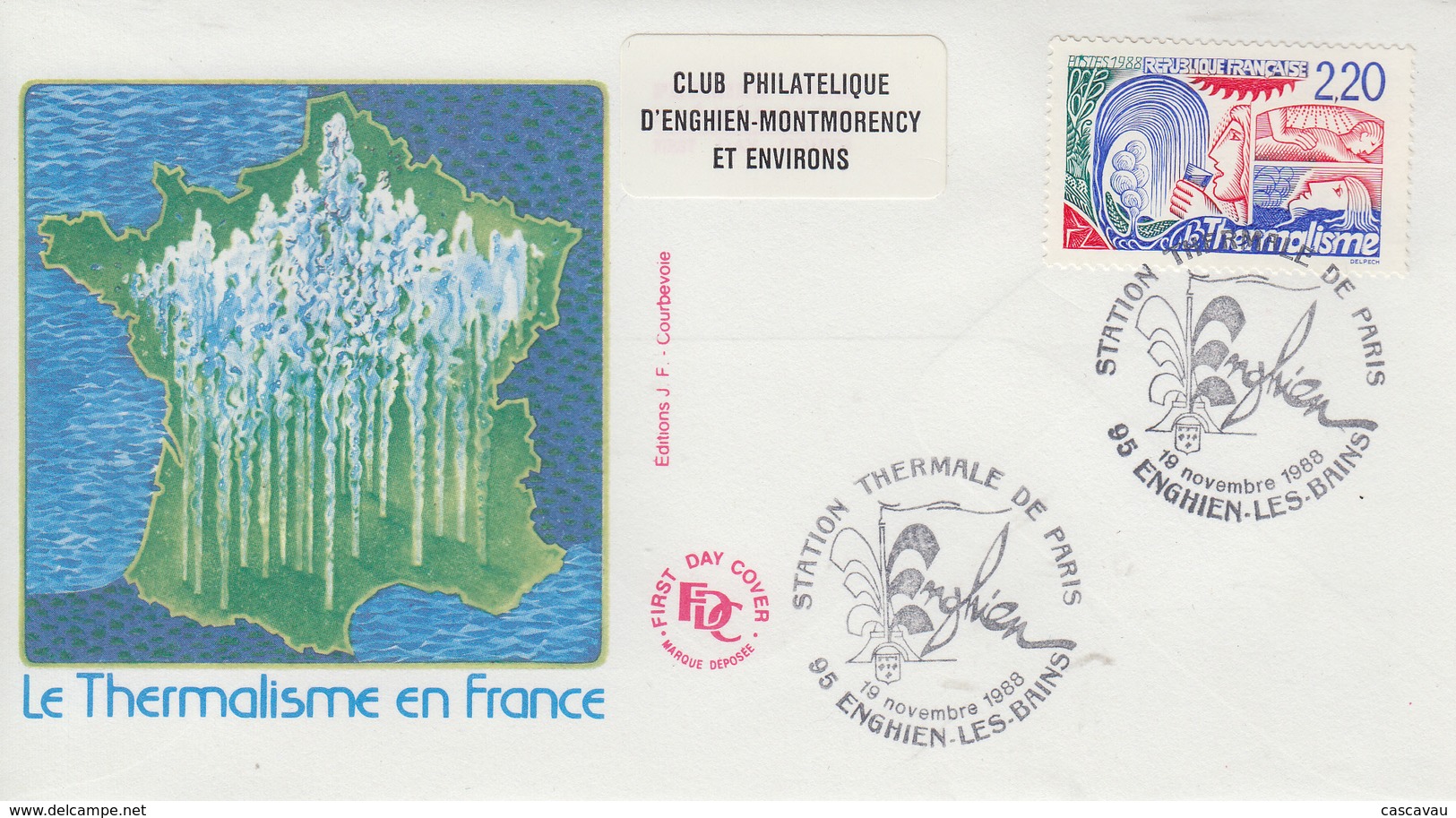 Enveloppe  FDC  FRANCE   Le  THERMALISME   ENGHIEN  LES  BAINS     1988 - 1980-1989