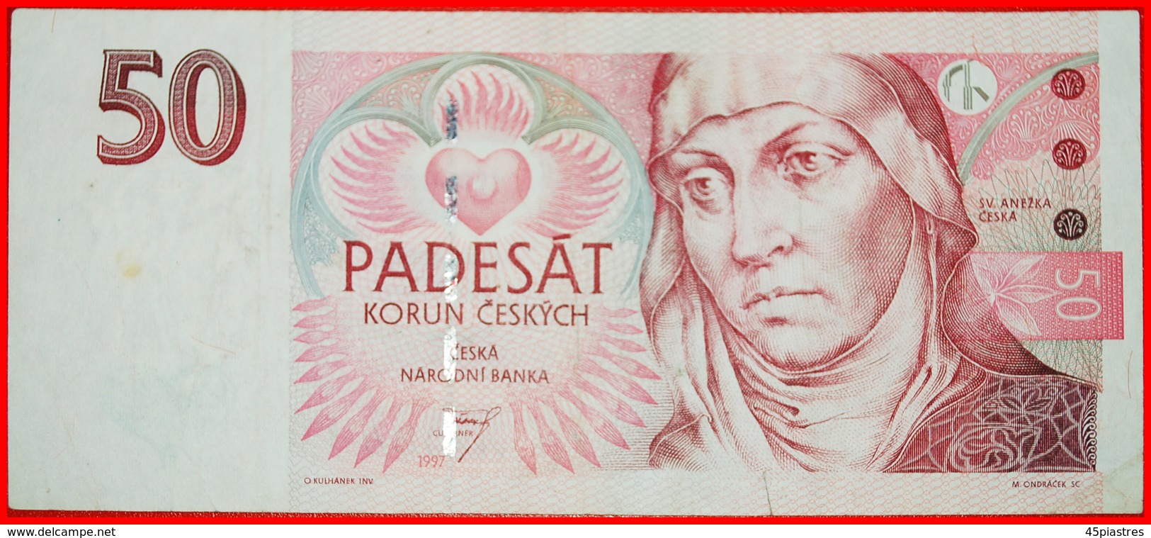 # AGNES OF PRAGUE (1211-1282): CZECH REPUBLIC ★ 50 CROWNS 1997 CRISP! LOW START ★ NO RESERVE! - Tchéquie