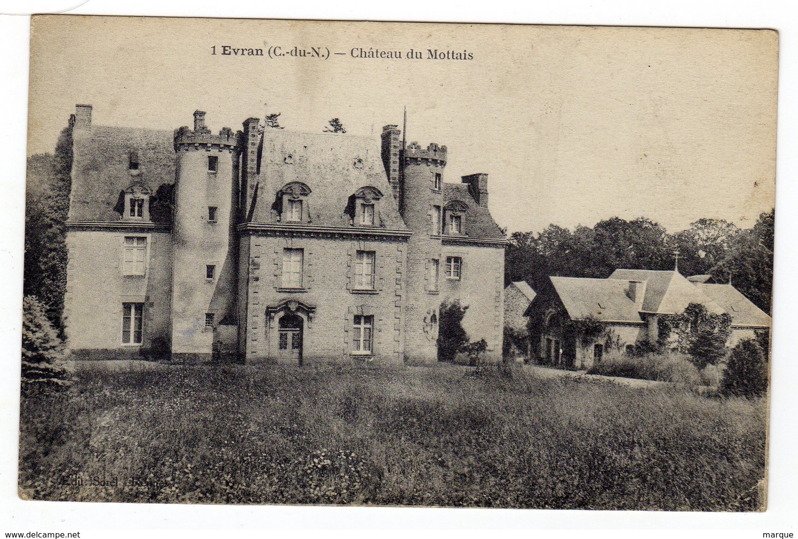 Cpa N° 1 EVRAN Château Du Mottais - Evran