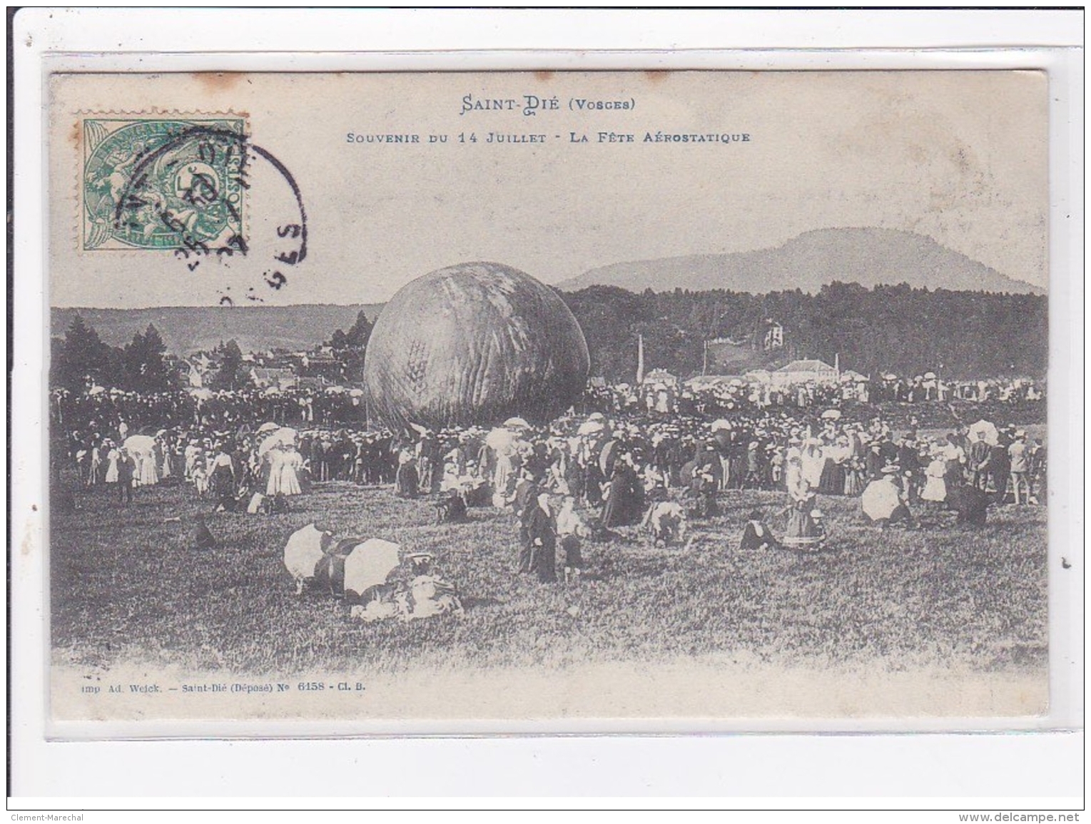 SAINT DIE : Souvenir Du 14 Juillet - La Fête Aérostatique (ballon Rond - Aviation) - Très Bon état - Saint Die