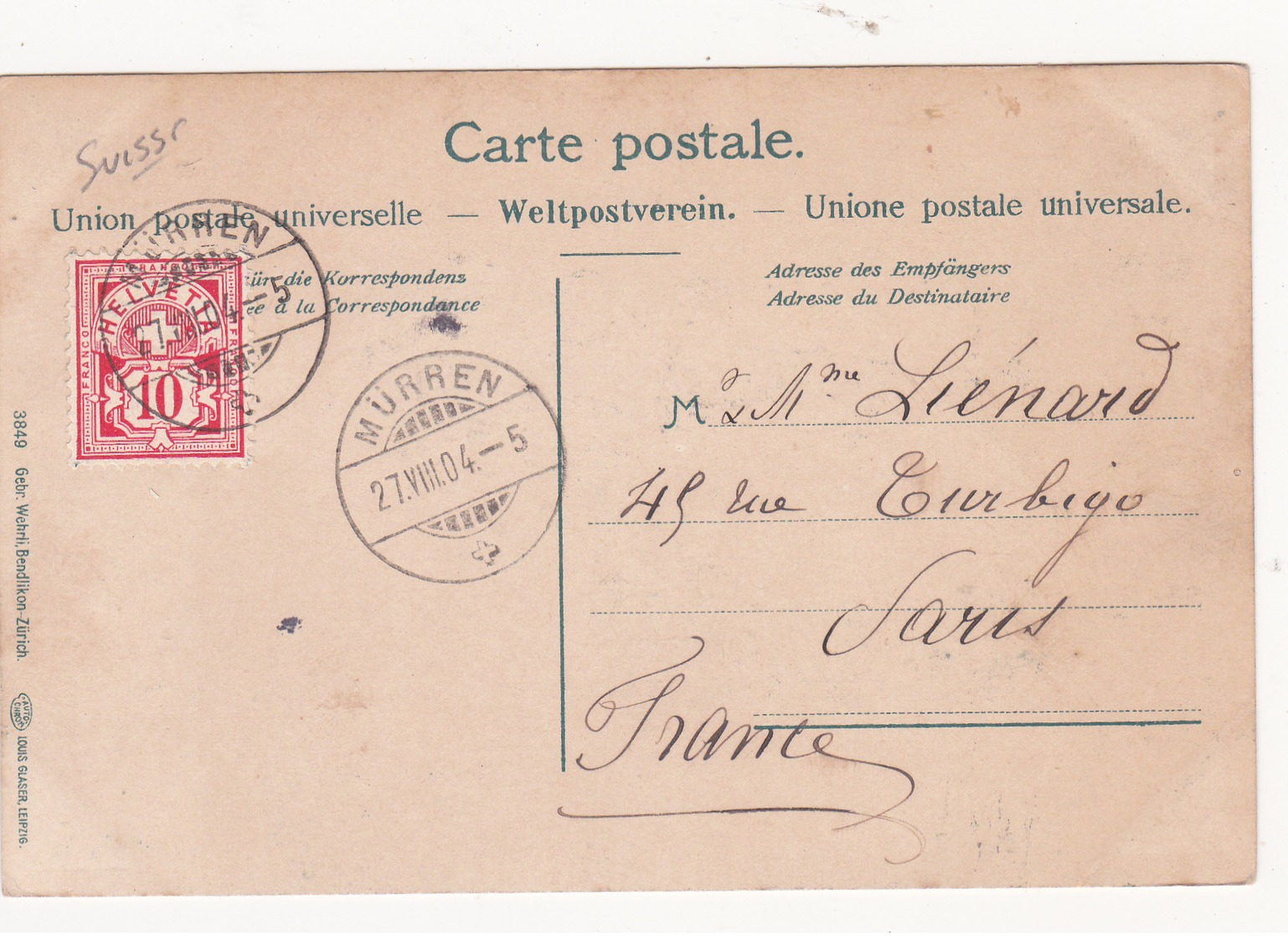 Old Postcard Of Mürren, Berne, Switzerland ,N16. - Berne