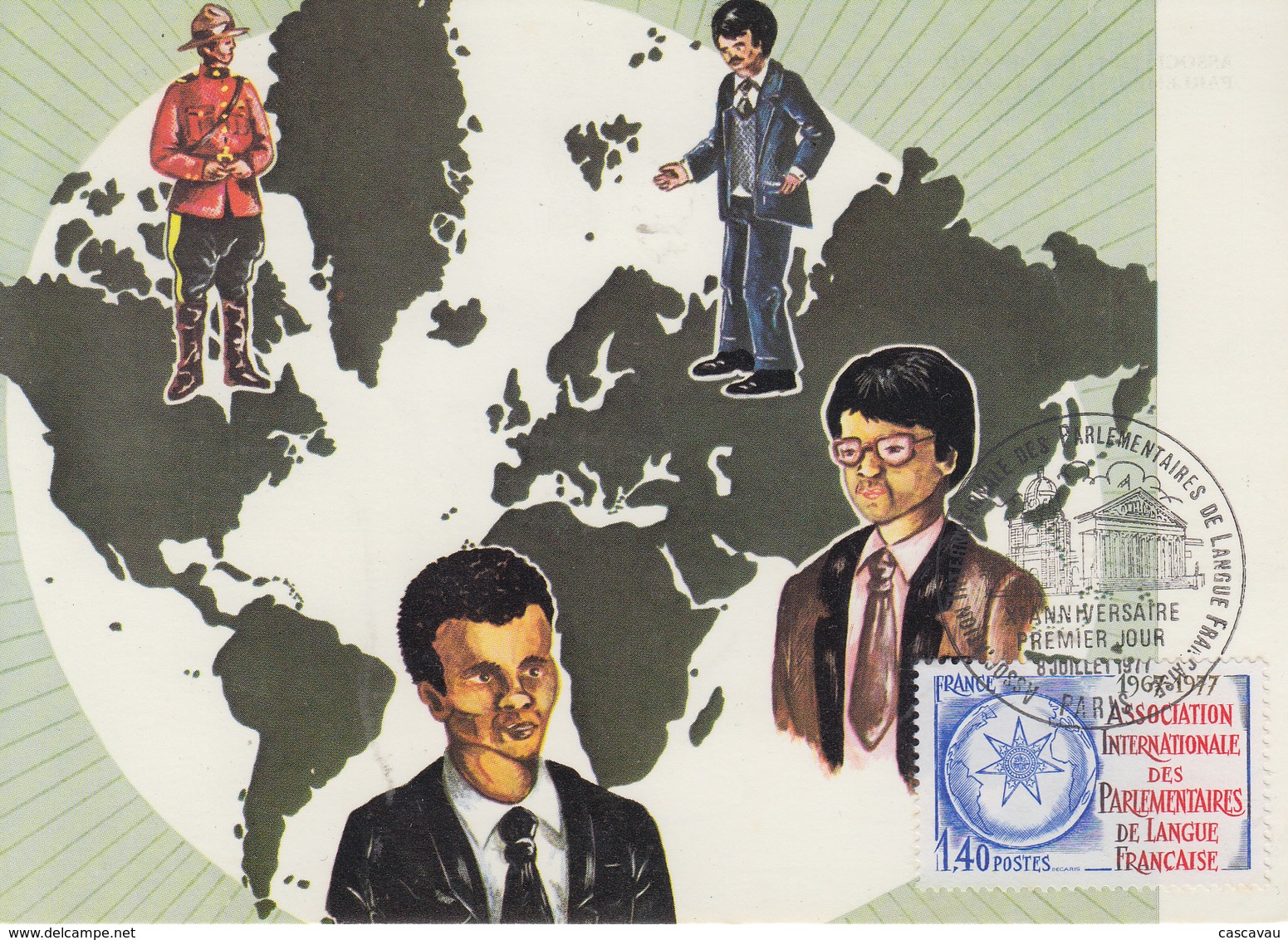 Carte  Maximum  1er  Jour   FRANCE   Association  Internationale   Des  Parlementaires  De  Langue  Française   1977 - 1970-1979
