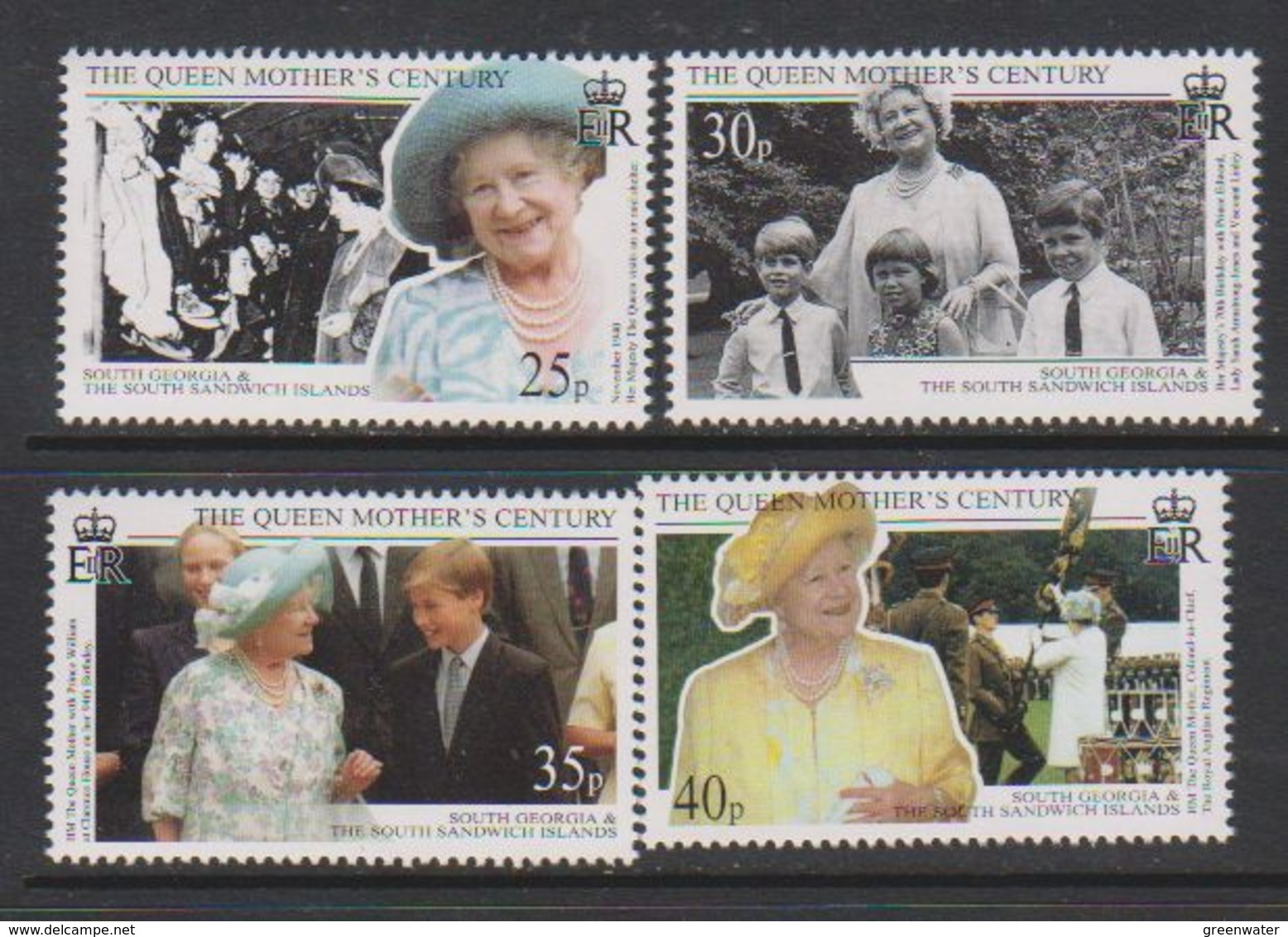 South Georgia 1999 Queen Mother's Century 4v  ** Mnh (39646) - Zuid-Georgia