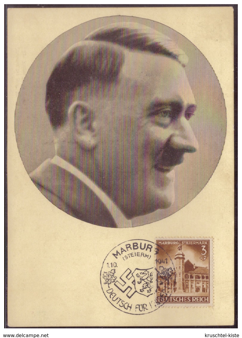 Dt- Reich (006710) Propagandakarte Männer Der Zeit, Der Führer Adolf Hitler, Mit SST Marburg (Steiermark) Deutsch.... - Covers & Documents