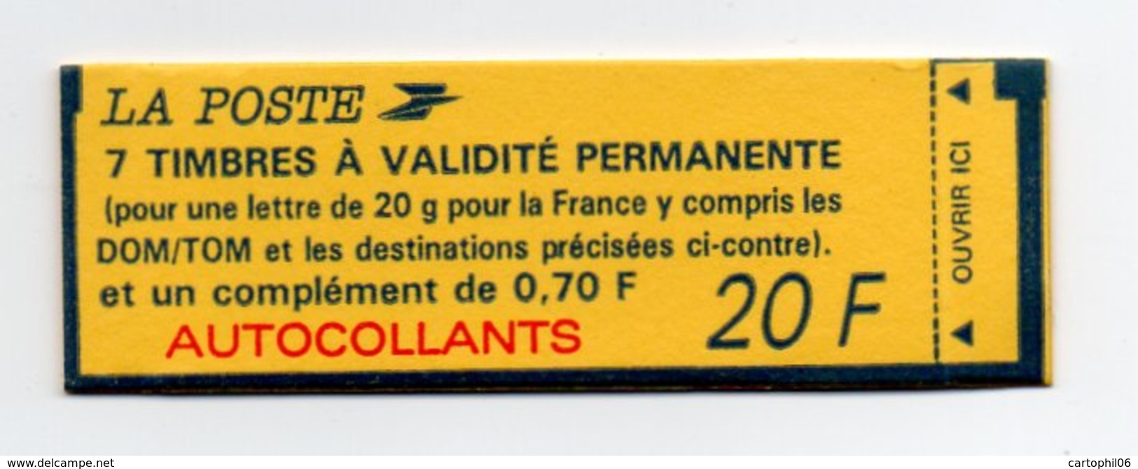 - FRANCE - Carnet N° 1505a Type Marianne De BRIAT - PAPIER FLUORESCENT - Cote 75,00 EUR - - Autres & Non Classés