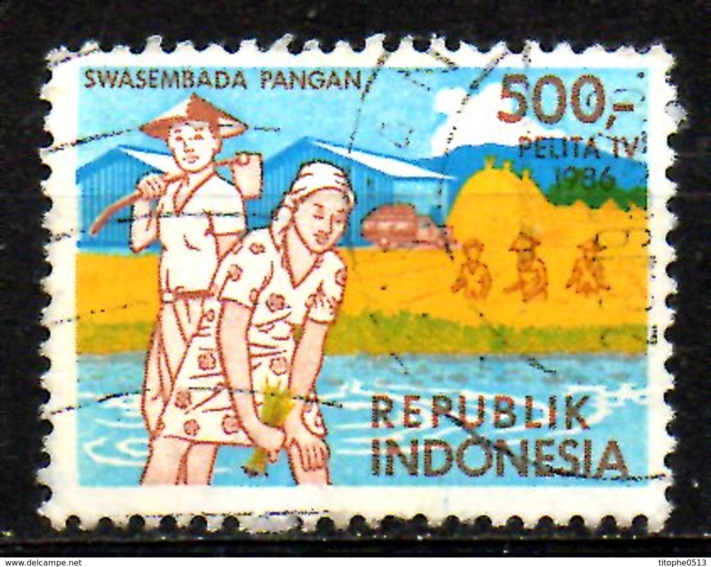 INDONESIE. N°1083 Oblitéré De 1986. Culture Du Riz. - Agriculture