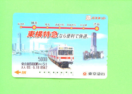 JAPAN - Orange Picture Rail Ticket/Train As Scan - Welt