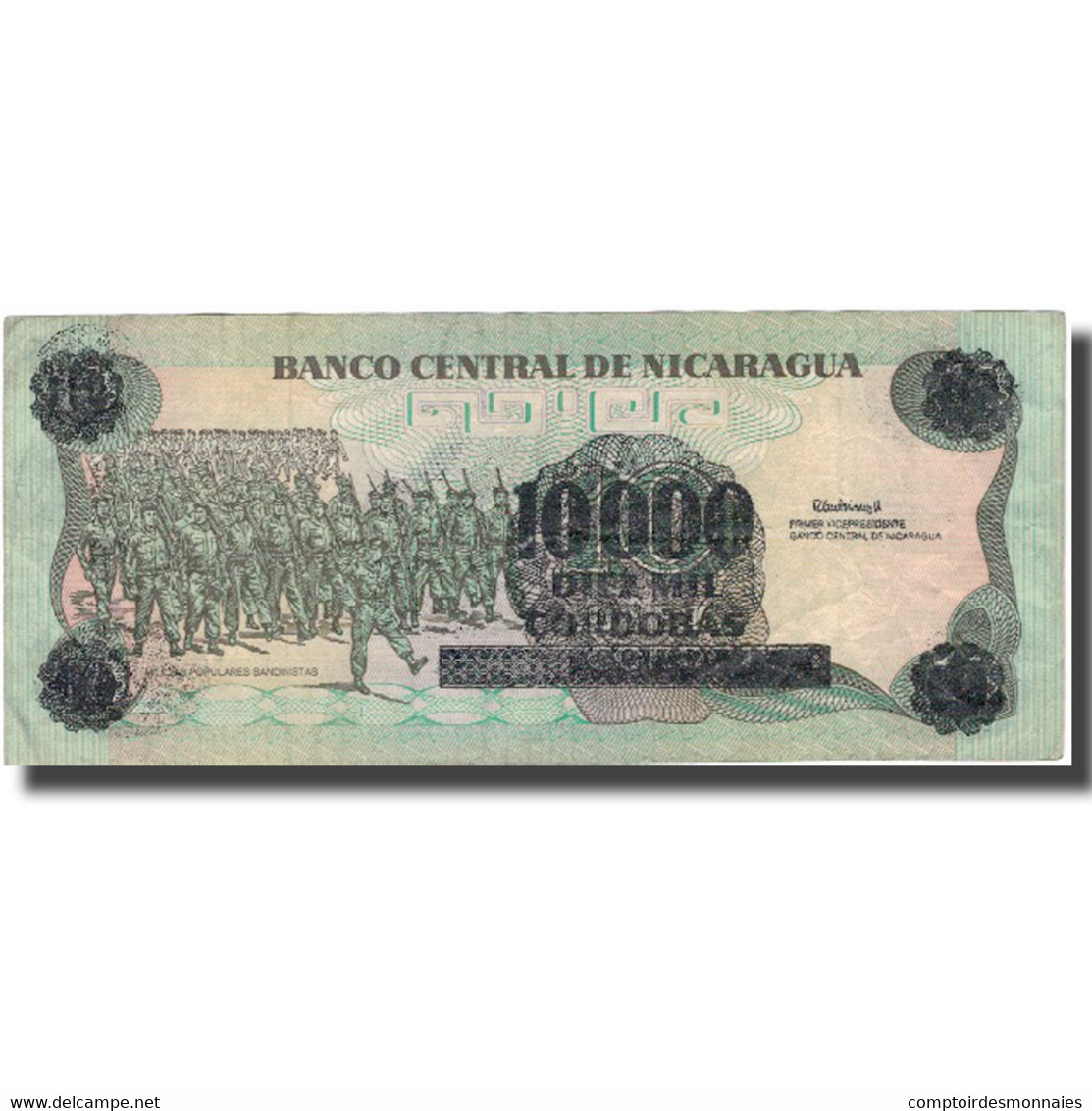 Billet, Nicaragua, 10,000 Córdobas On 10 Córdobas, KM:158, TTB - Nicaragua