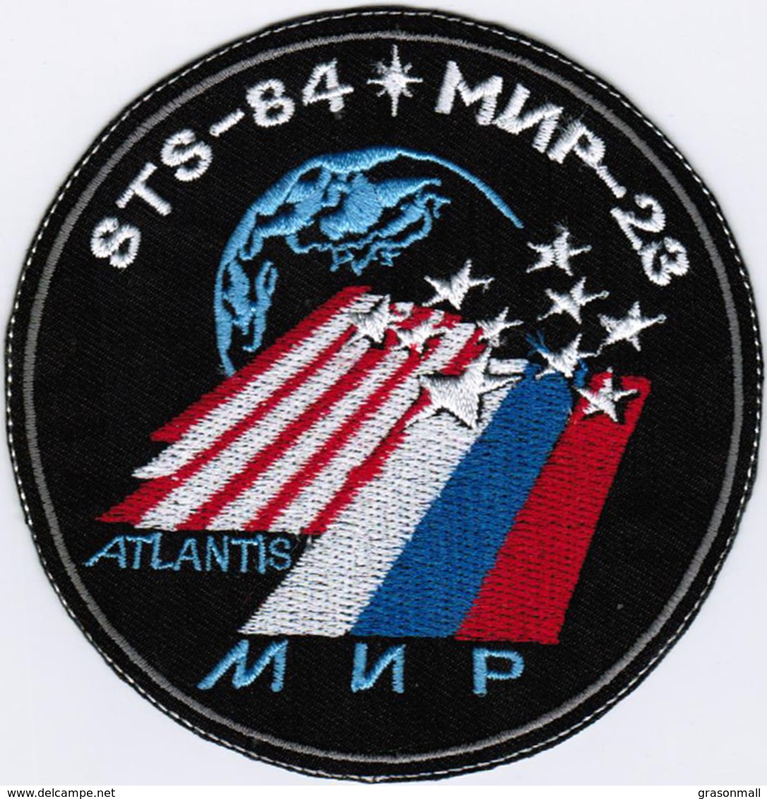 Human Space Flights STS-84 Atlantis (19) USA MIR-23 Iron On Embroidered Patch - Patches