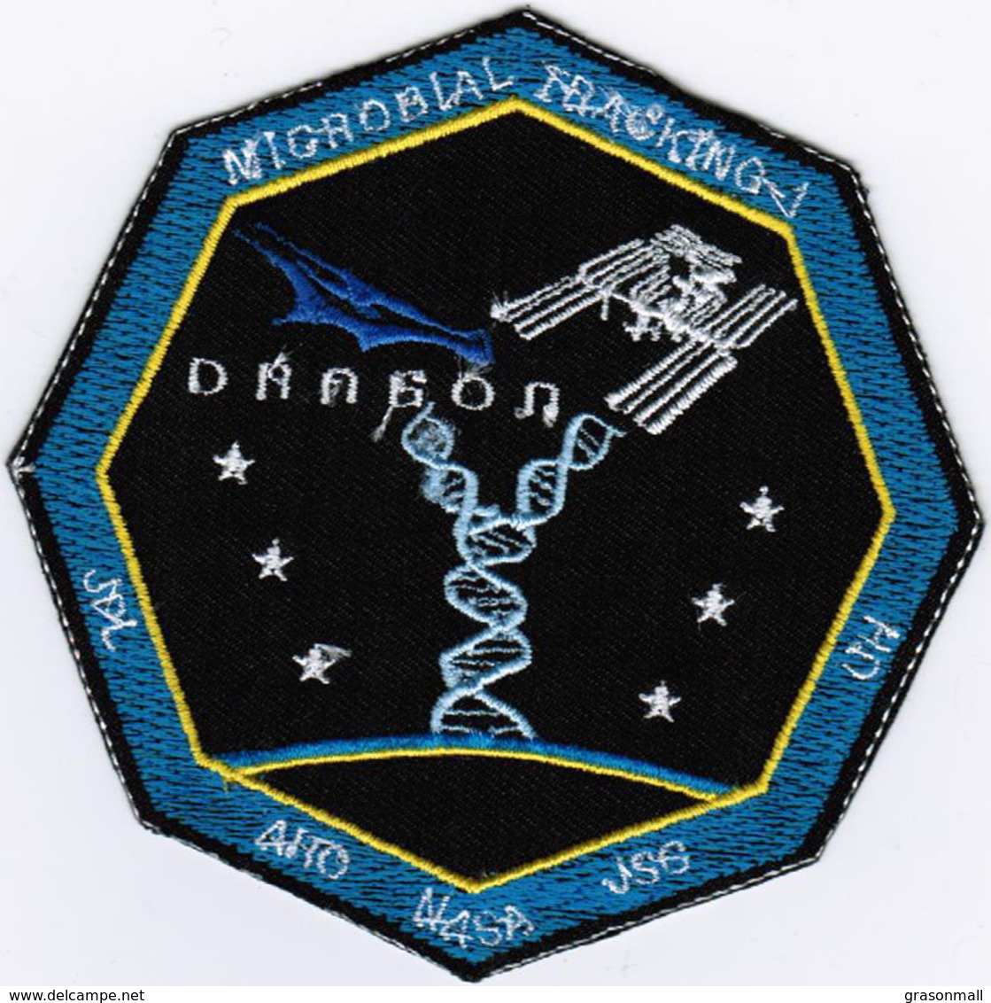 ISS Expedition 47 Dragon SPX-8 Microbial International Space Station Badge Iron On Embroidered Patch - Escudos En Tela