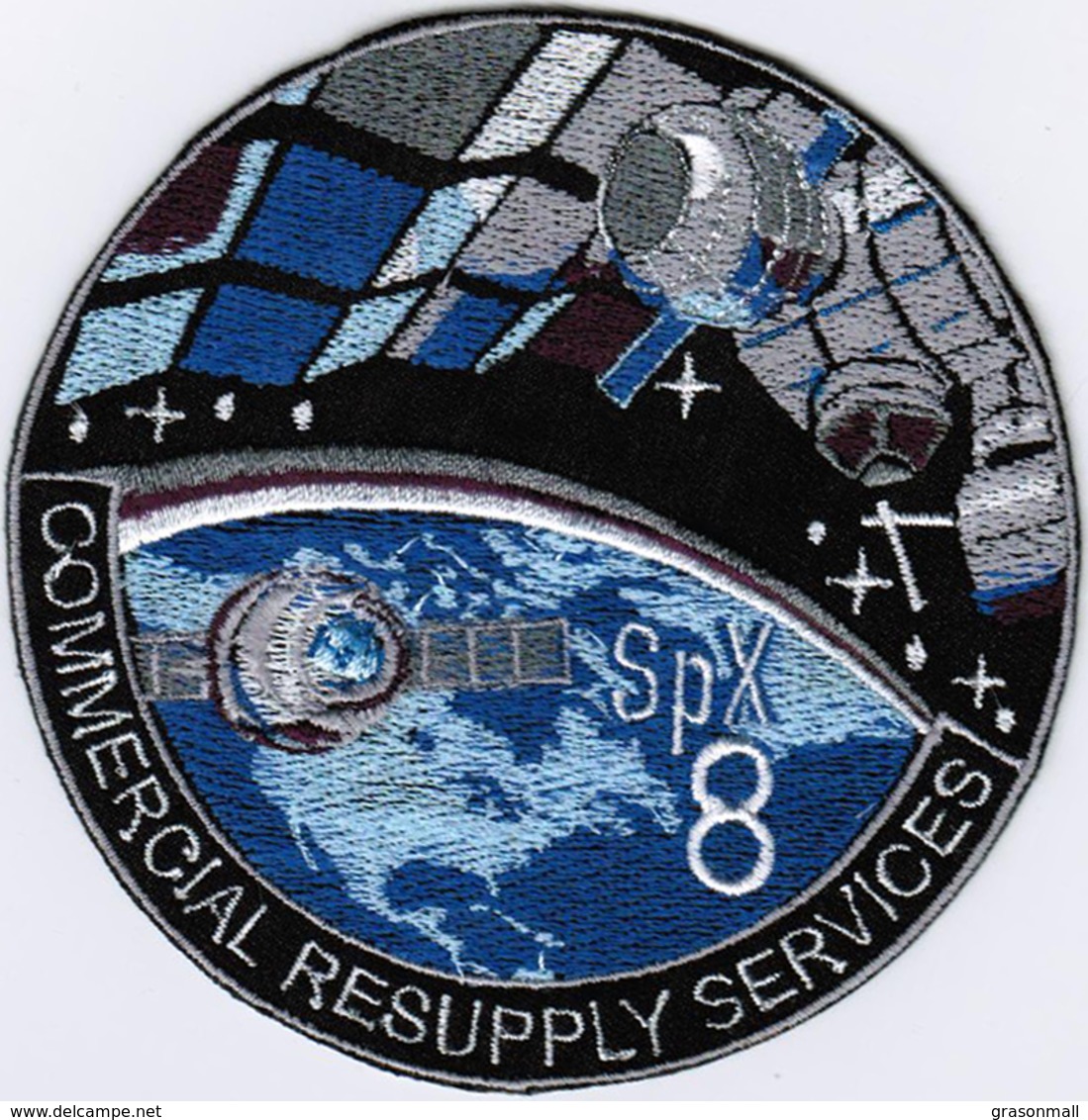 ISS Expedition 47 Dragon SPX-8 Nasa International Space Station Iron On Embroidered Patch - Patches