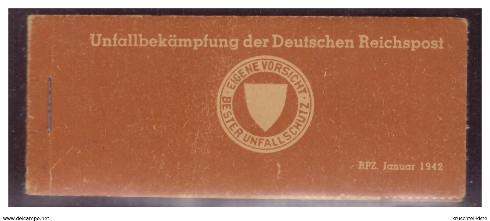 DT-Reich (006725) Propaganda, Vignettenheftchen, Unfallbekämpfung Der Deutschen Reichspost, 4 Seiten A 3 Vignetten - Briefe U. Dokumente