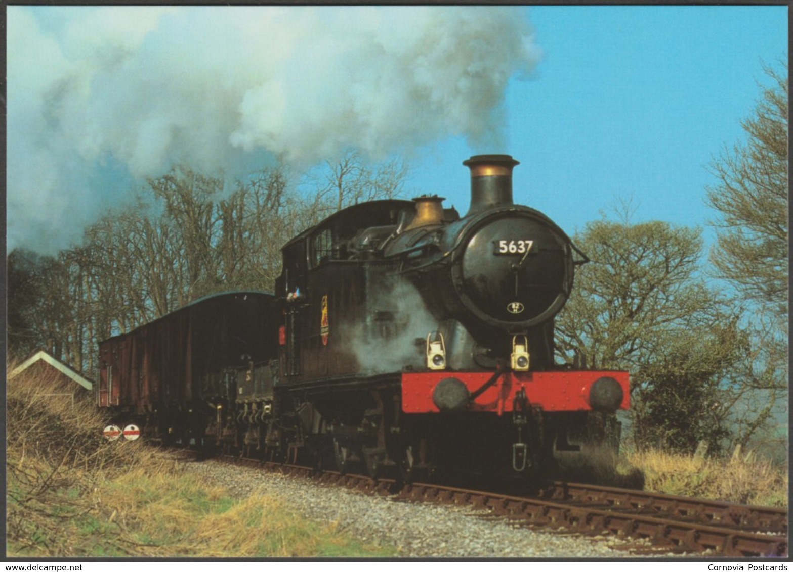 British Railways Tank Engine No 5637 - Salmon Cameracolour Postcard - Trains