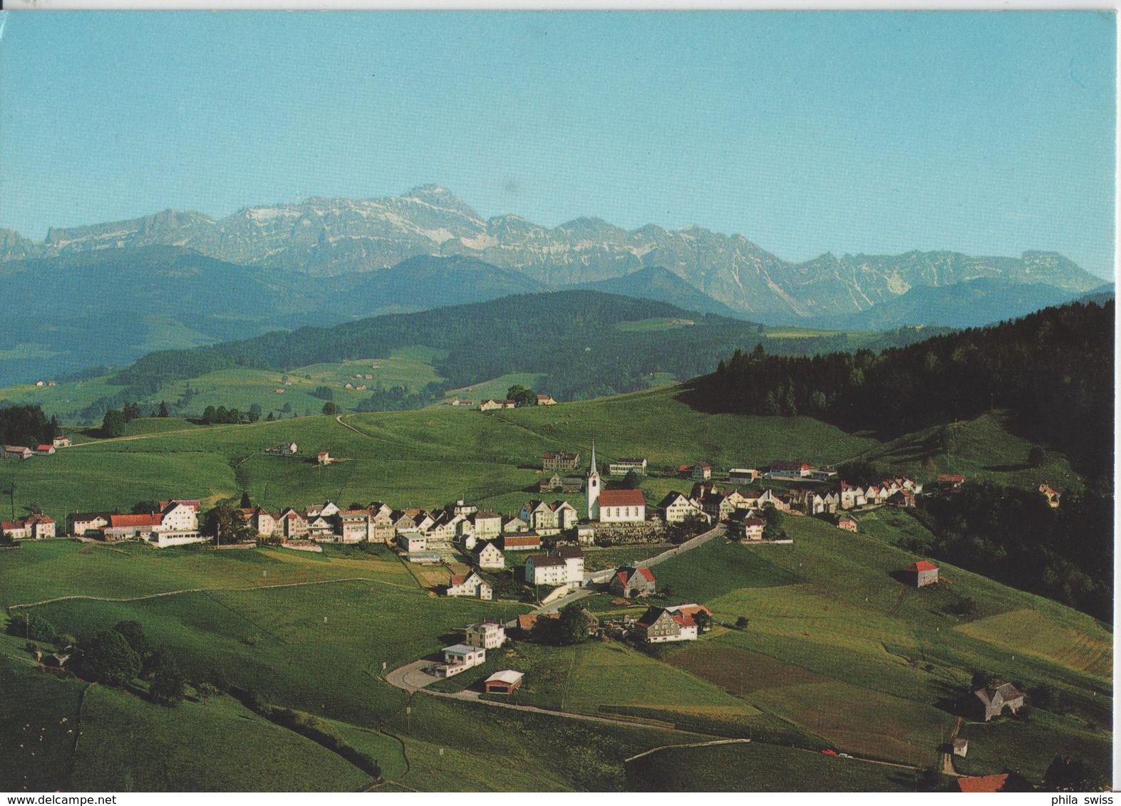 Flugaufnahme Kurort Schwellbrunn Mit Säntis - Flugbild Gross - Schwellbrunn